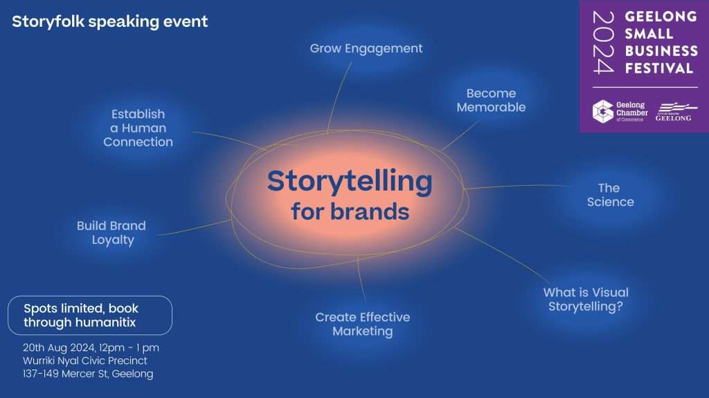 Storytelling for brands event at the Geelong Small Business Festival