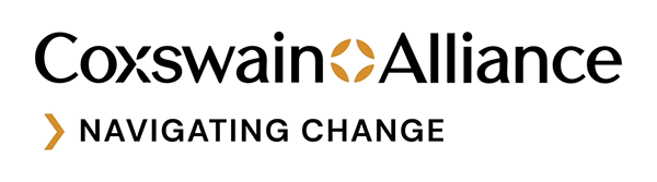 Coxswain Alliance dynamic logo and animated tagline highlighting consultancy expertise and brand strategy.